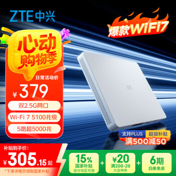 中兴（ZTE）晴天墙面BE5100Pro+  产品图片