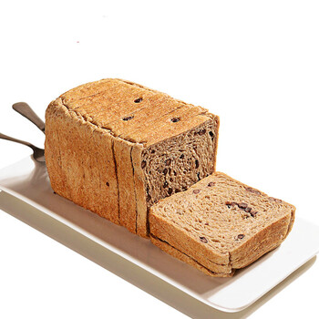 全麦红豆面包切片吐司素食无油食品早餐粗粮低健身饱腹卡脂热量 切片