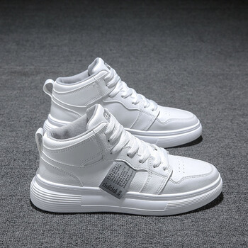 查理秋季2022新款小白鞋中高帮学生网红百搭青少年潮韩版板鞋休闲白色