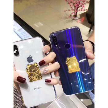 2克黄金金片千万两压岁钱猫金片手机贴 全套包装(红袋子 证书 猫)