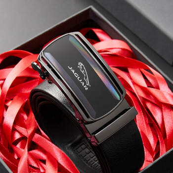 捷豹jaguar个性炫彩自动扣皮带头层牛皮商务休闲腰带男朋友老公情人节