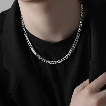 戚小米古巴项链男潮ins嘻哈高级镶钻男士钛钢锁骨链小众设计学生链子