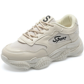 女鞋2019春季潮厚底休闲运动鞋批发超火的鞋女鞋 898米色 39