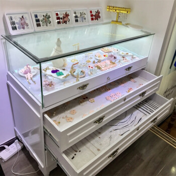 歐式小飾品展示櫃玻璃櫃臺 玉器首飾櫃檯展櫃錢包手錶多功能櫃子 60*