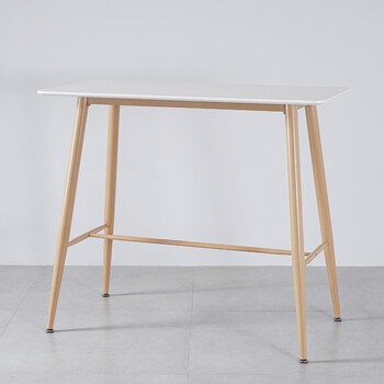 酒吧桌现代简约靠墙吧台桌家用咖啡桌长条桌奶茶店高脚桌 白色桌面