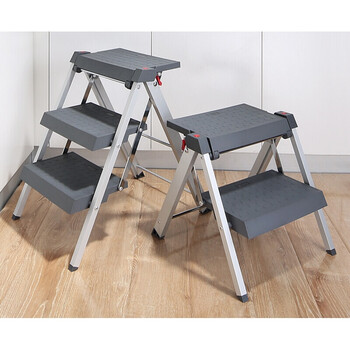 折叠梯 厨房梯凳 免安装 便捷可折叠 折叠家用椅 五金工具 三层折叠梯