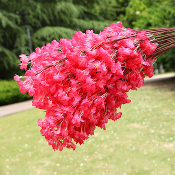餐桌花绢花塑料花仿真花摆件高仿真仿真樱花桃花婚庆拱门塑料绢花假花