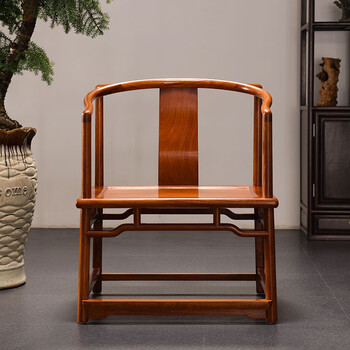 缅甸花梨(学名:大果紫檀)实木中式家具实木圈椅太师椅家具实木小圈椅