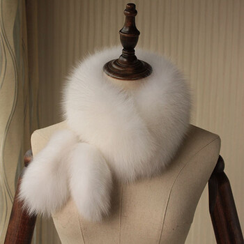 优选】搭配衣服戴的狐狸毛围巾女士毛绒纯色百搭俏皮可爱流苏皮草围脖