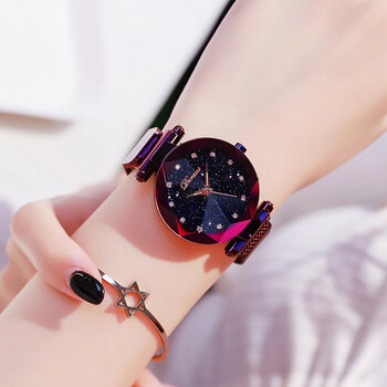 landu3号星空手表女士时尚潮流防水同款抖音网红2018新款简约 梦幻紫