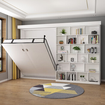 定制书柜隐形床靠墙折叠床柜一体多功能省空间的床隐藏壁床ch