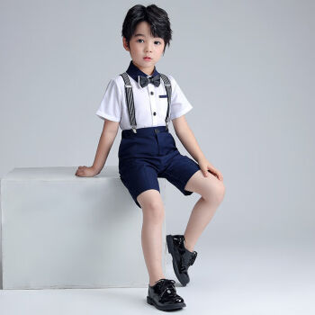 創木森男童主持人服裝夏季兒童西服套裝花童禮服9-12歲中大童鋼琴演出