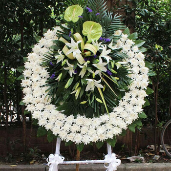 清明节鲜花扫墓白黄菊花祭奠鲜花篮圈花束白百合白玫瑰悼念追悼全国