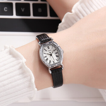 【优选推荐】韩国潮流时尚女表皮带学生手表韩版皮带防水复古表 黑带