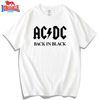 lonsdale官方联名acdc乐队重金属摇滚周边夏装t恤宽松短袖男女潮交流