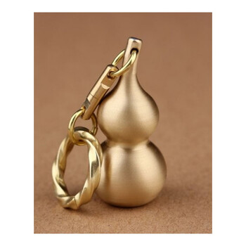 纯黄铜宝葫芦汽车钥匙扣挂件吊坠铜挂坠八卦保平安钥匙链大号 乾坤