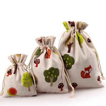 可爱清新麻布袋束口抽绳袋小布袋饰品袋收纳袋杂物袋包装空袋子 8*10