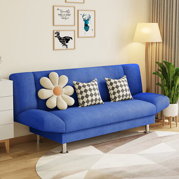 小户型客厅ins风公寓经济小沙发卧室女网红款出租房懒人沙发 深蓝色
