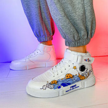 王国盾牌空军一号男青少年鞋男女夏季太空人空军一号aj板鞋快乐星球