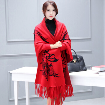 披肩女斗篷围巾春秋披肩长新开衫春秋蝙蝠衫披风斗篷外套女条纹披肩