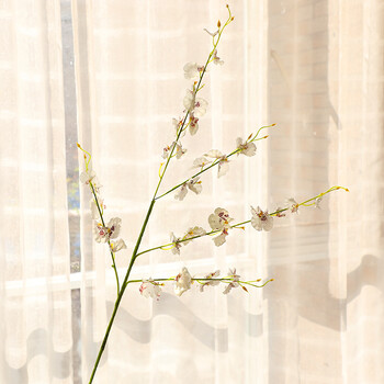 北欧绢花落地五叉跳舞兰仿真花装饰花客厅假花干花花束家居摆设 白色