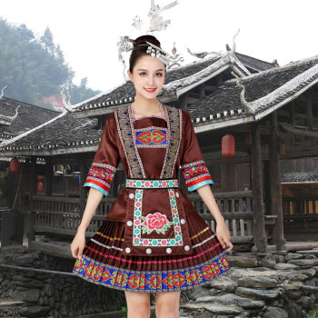 芬格顿fengedun贵州苗族服装女百褶裙侗族成人古风少数民族演出服夏季