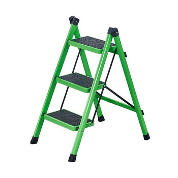 梯子家用梯折叠梯三步梯四步梯小梯子登高踏板梯子花架梯 绿色三步梯