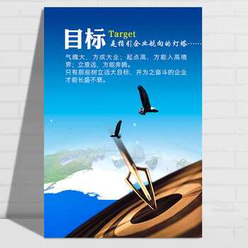 企业文化挂画办公室装饰画励志海报 公司文化墙装饰企业壁画标语 目标