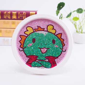 儿童钻石画圆框满钻新款小学生点钻贴画男女孩玩具带框手工材料包1161