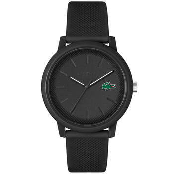 lacoste 法国鳄鱼男士黑色硅胶手表42mm表盘50m防水轻奢时尚休闲男表