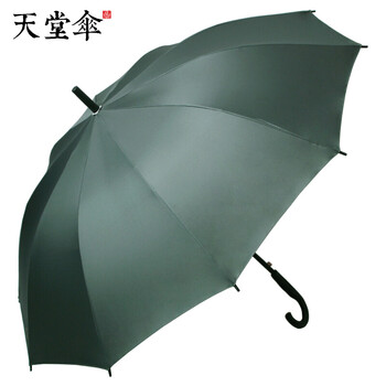 
                                                            天堂伞 长柄伞直杆伞加大70*10K自开双人伞晴雨伞商务伞 墨绿193E                