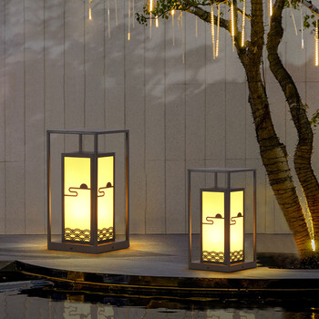 奥兹普顿草坪灯户外防水中式庭院灯花园别墅草地灯公园小区方形景观灯