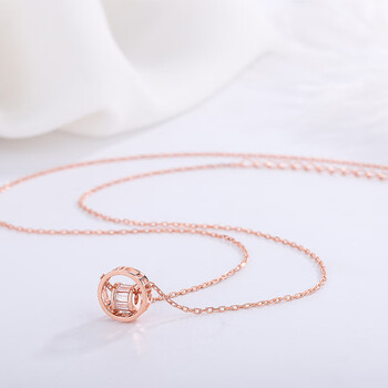 ck施华洛世奇锆双环圆圈项链女 双层圆环锁骨链百搭简约设计小众感送