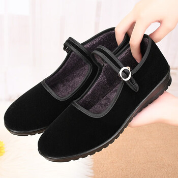 新款老北京布鞋女鞋中跟单鞋软底工作鞋黑色酒店鞋防滑跳舞妈妈鞋