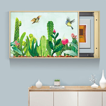 电表箱装饰画推拉式简约现代新中式免打孔欧式遮挡客厅配电箱走廊强电