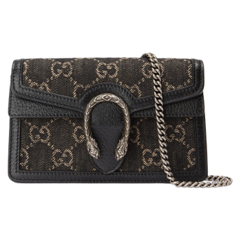 gucci古驰女包dionysus系列迷你手袋酒神包单肩包 黑色和象牙白色