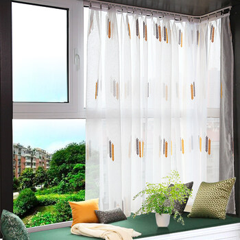 【材质半透 装卸简便 可自由调节】白纱轻薄窗帘单开遮光防尘飘窗阳台