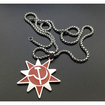 国潮苏联共产国际项链男女钛钢工农徽章吊坠街头个性项坠