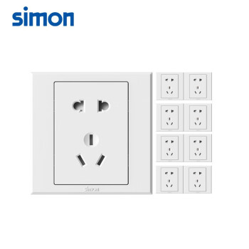 SIMON西蒙五孔插座面板 E3系列5孔插座十只装301084*10雅白色