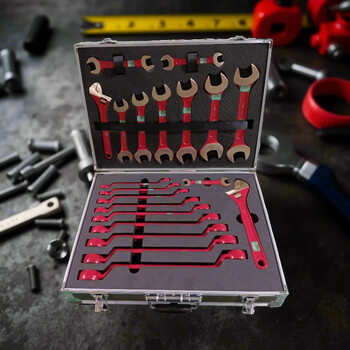 蓝宇星琳 油库作业 防爆工具铝木复合箱组20件套 工具箱组GJ(F1）20铝青铜工具 一套 