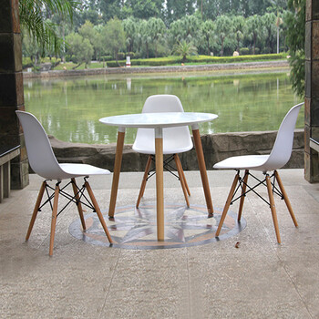 公司接待桌椅休息区椅子桌子 三脚圆桌白色 四脚圆桌 60*60*72