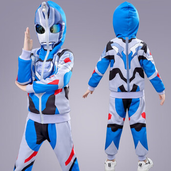 凯得丽斯童装男赛罗奥特曼衣服春秋季新款男童套装帅气运动儿童秋装