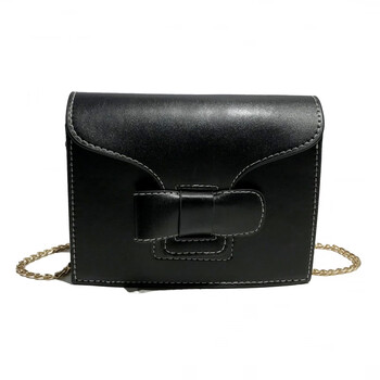 肩包女春夏季2019新款原宿风斜挎小皮包韩版时尚复古链条小方包 黑色