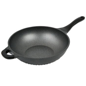 麦饭石不粘锅32cm炒锅家用无油烟平底锅电磁炉明火通用麦石锅 sidun带