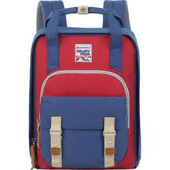 瑞世（SUISSEWIN） 时尚休闲学院大容量多功能双肩包 防泼水撞色情侣包 SN17107 深蓝/砖红色