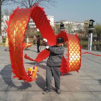 广场舞龙运动飞龙单人舞龙飘带彩带龙头空竹舞龙彩带龙健身锻炼龙手龙