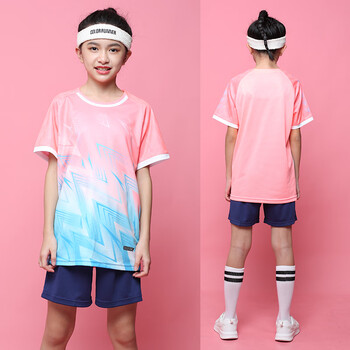 日本蝴·蝶女童羽毛球服乒乓球服装女男款男童儿童足球衣服运动训练