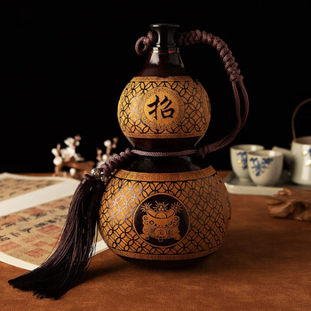 挂件文玩车挂摆件装饰仿古道具济公酒壶 进宝款大酒葫芦_高约23厘米