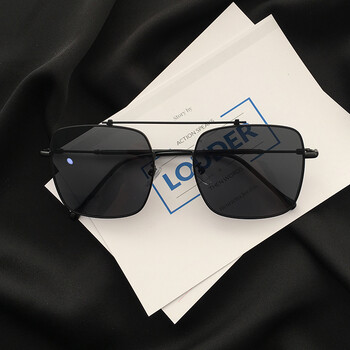 优选】网红方形大框墨镜女2019新款潮个性方框太阳镜圆脸眼镜男 黑色