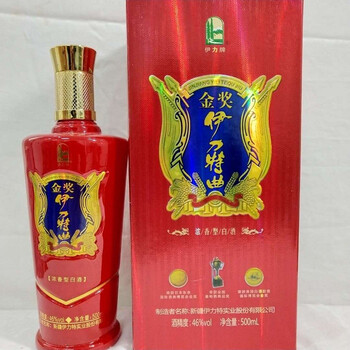 整箱伊力特金奖伊力特曲46度浓香型白酒500ml6瓶箱
